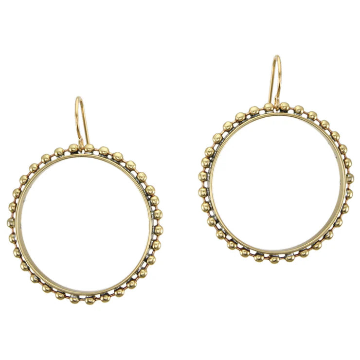 Large Studded Hoop Wire Earrings