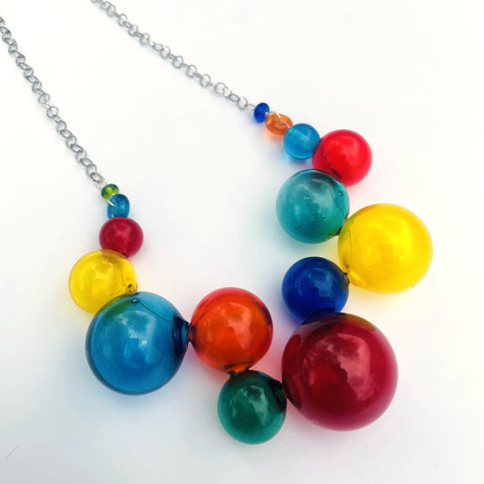 Large Colorful Glass Bubble Necklace by Lisa Inglert