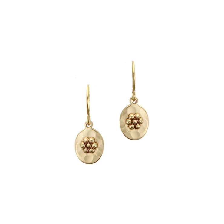 Mini Brass Oval Wire Earrings