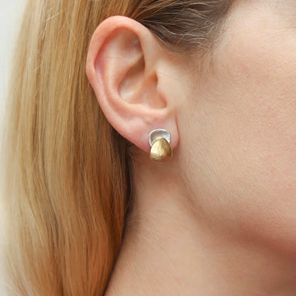 Mini Layered Triangles Post Earrings