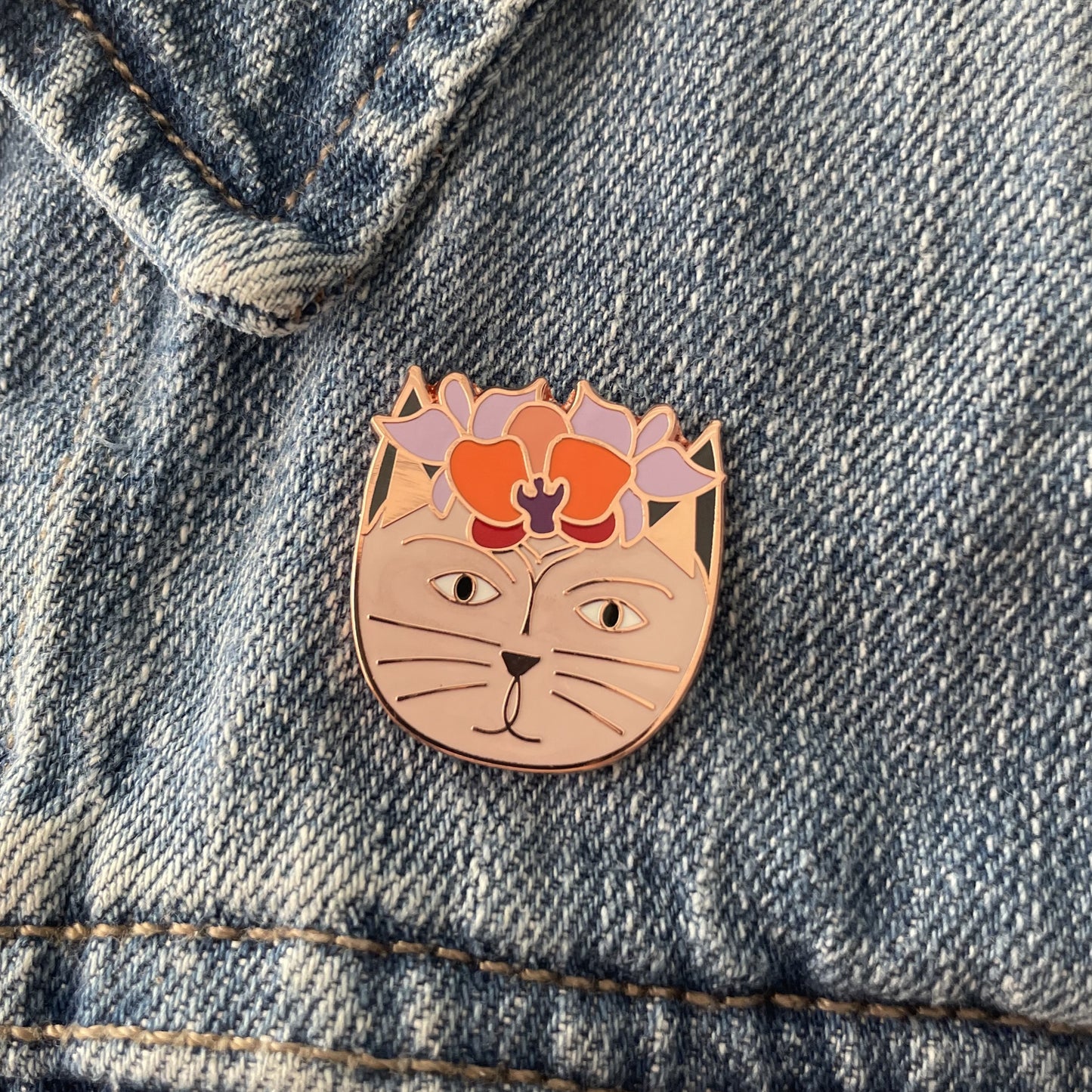 Georgia O'Kitty Enamel Cat Artist Pin