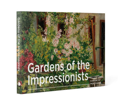 Book of postcards titled 'Gardens of the Impressionists' with a garden scene on the cover.