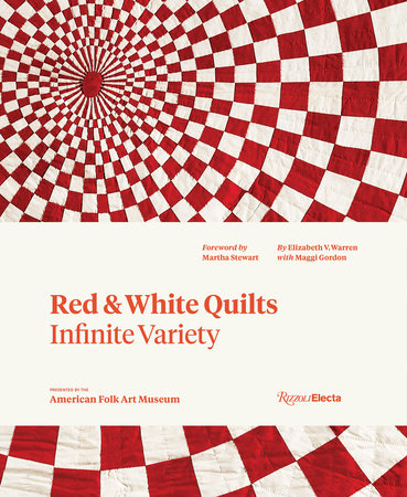 The book cover for Red & White Quilts Infinite Variety featuring a red and white quilt design.