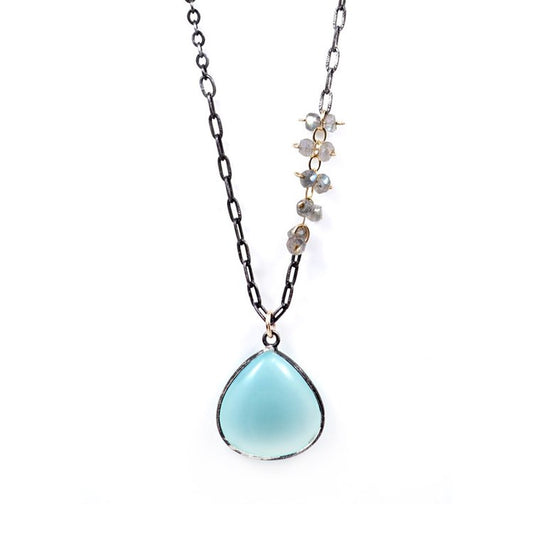 Chalcedony Pendant with Labradorite