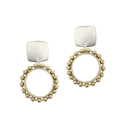Small Studded Hoop Post Earrings
