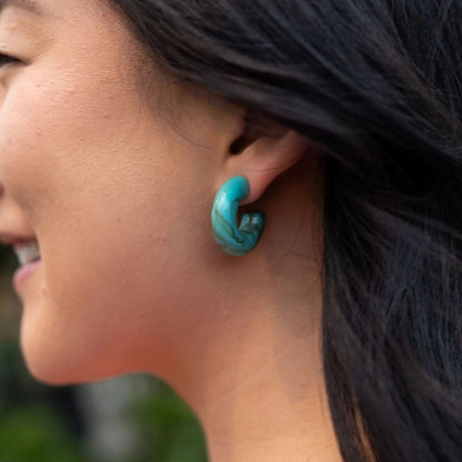 Turquoise Chloe Hoop Earrings