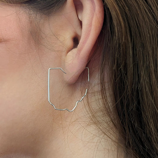 Sterling Silver Ohio Hoops