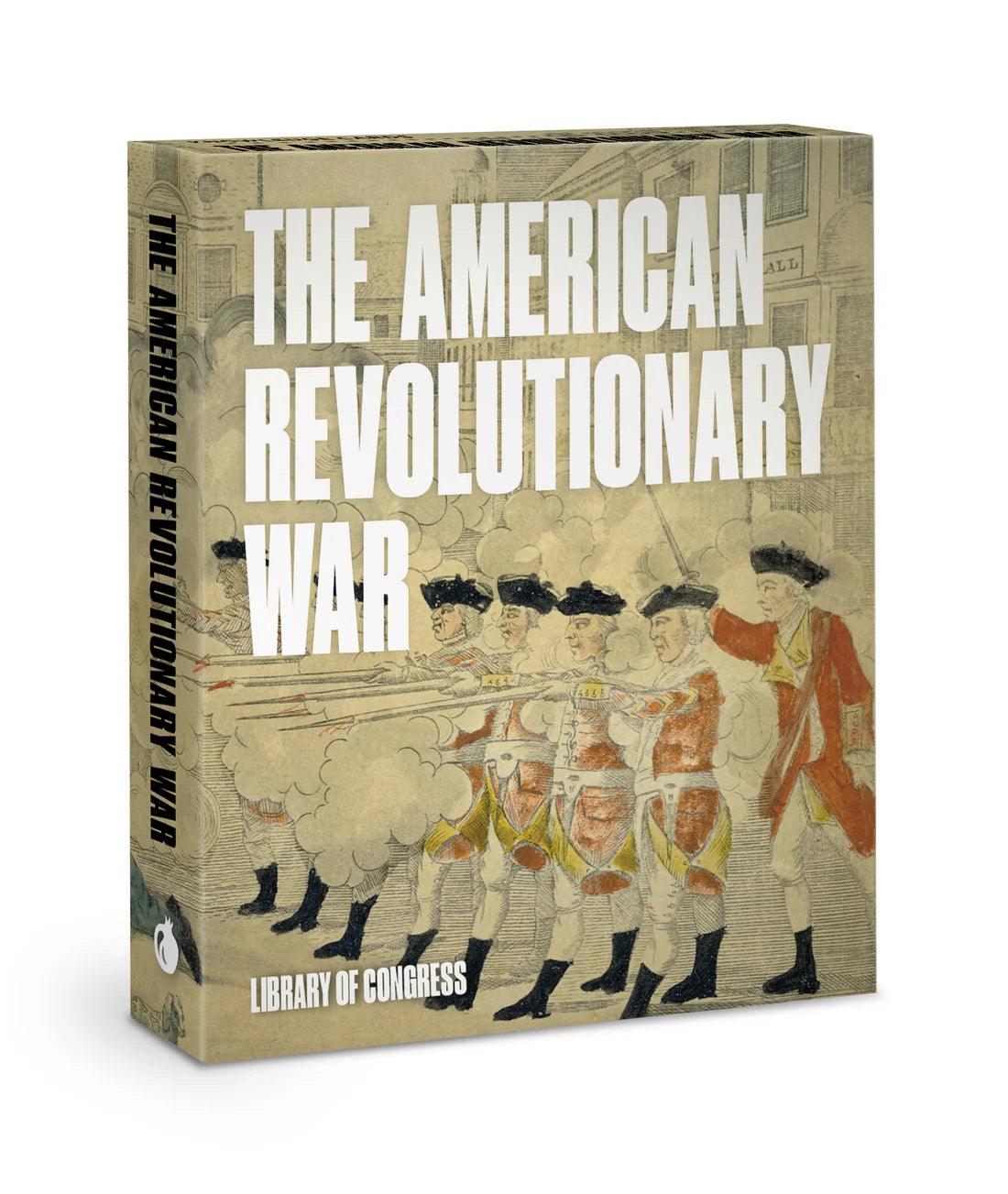 Pack of trivia cards titled 'The American Revolutionary War' by Library of Congress on a beige background
