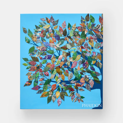 Colorful leaf pattern on a blue background with 'Phaidon' branding