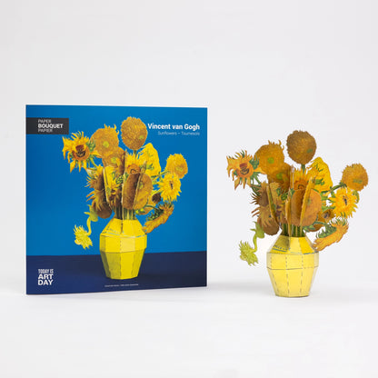 Van Gogh sunflower bouquet puzzle with packaging on a white background