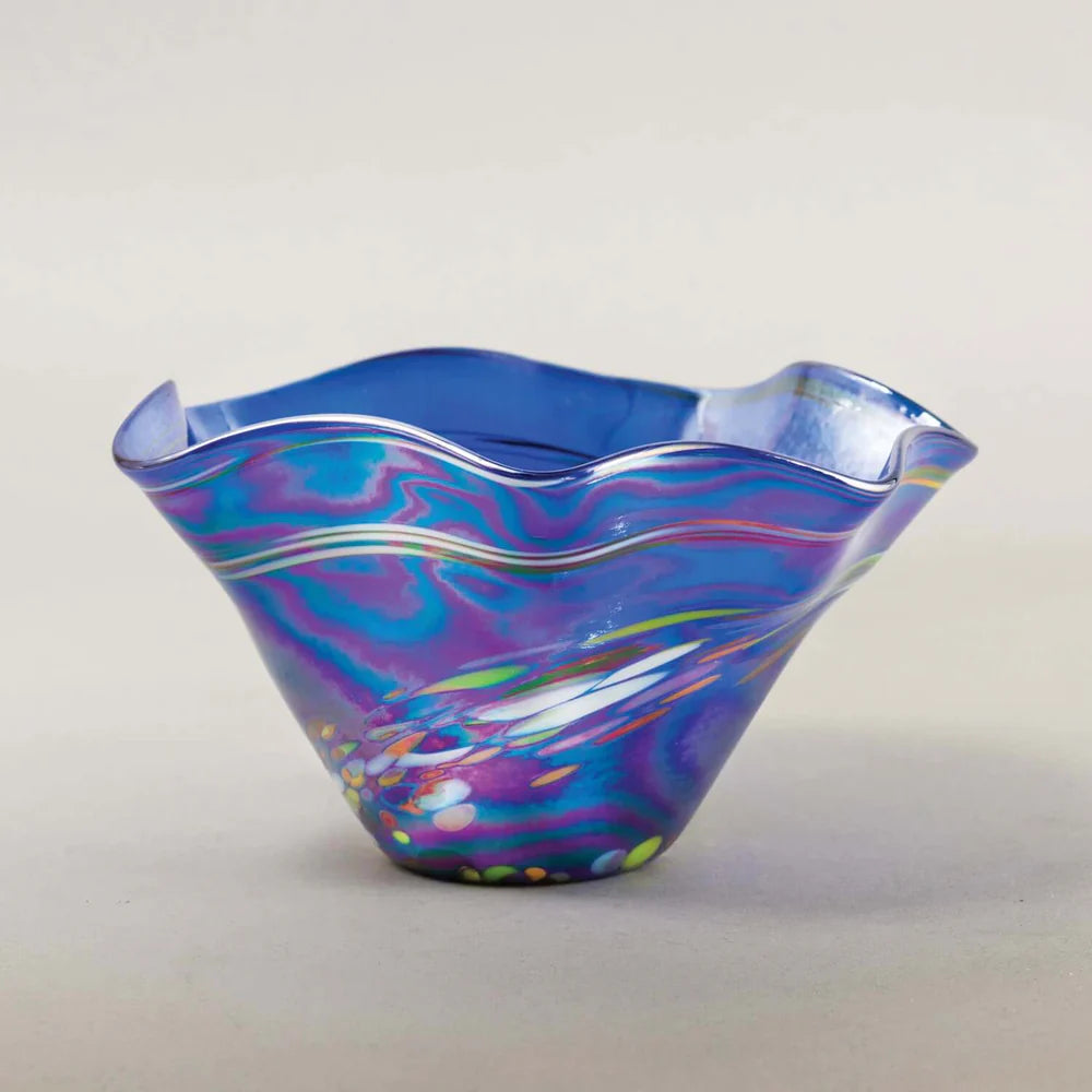 Blue Rainbow Twist Mini Wave Bowl