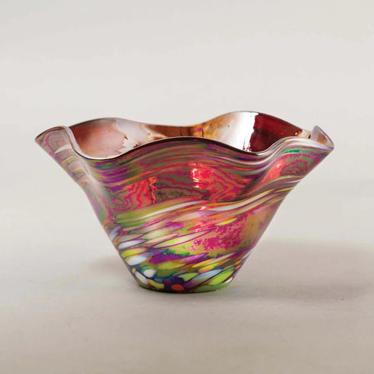 Red Rainbow Twist Mini Wave Bowl