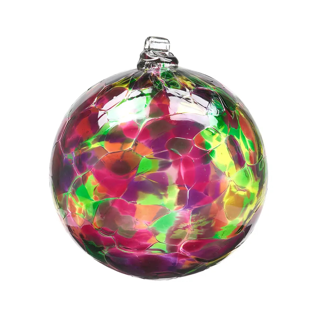 Winter Carnival Glass Calico Ornament