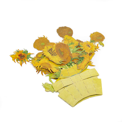 Decorative sunflower design with a yellow base on a white background