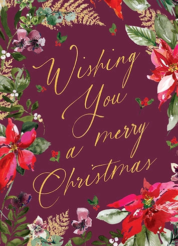 Merry Poinsettias Boxed Holiday Cards