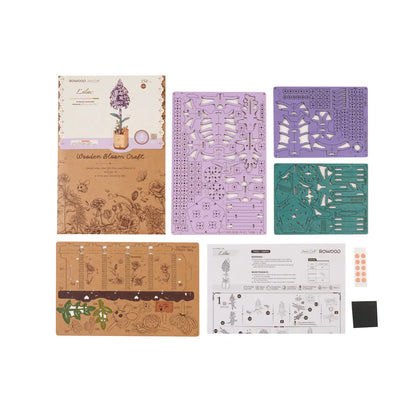 Lilac 3D Wooden Flower Puzzle